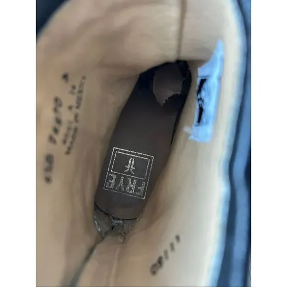 Frye Women's Phillip Harness Boots 6.5 B Black Leather Ankle Zip Motorcycle - Picture 7 of 7